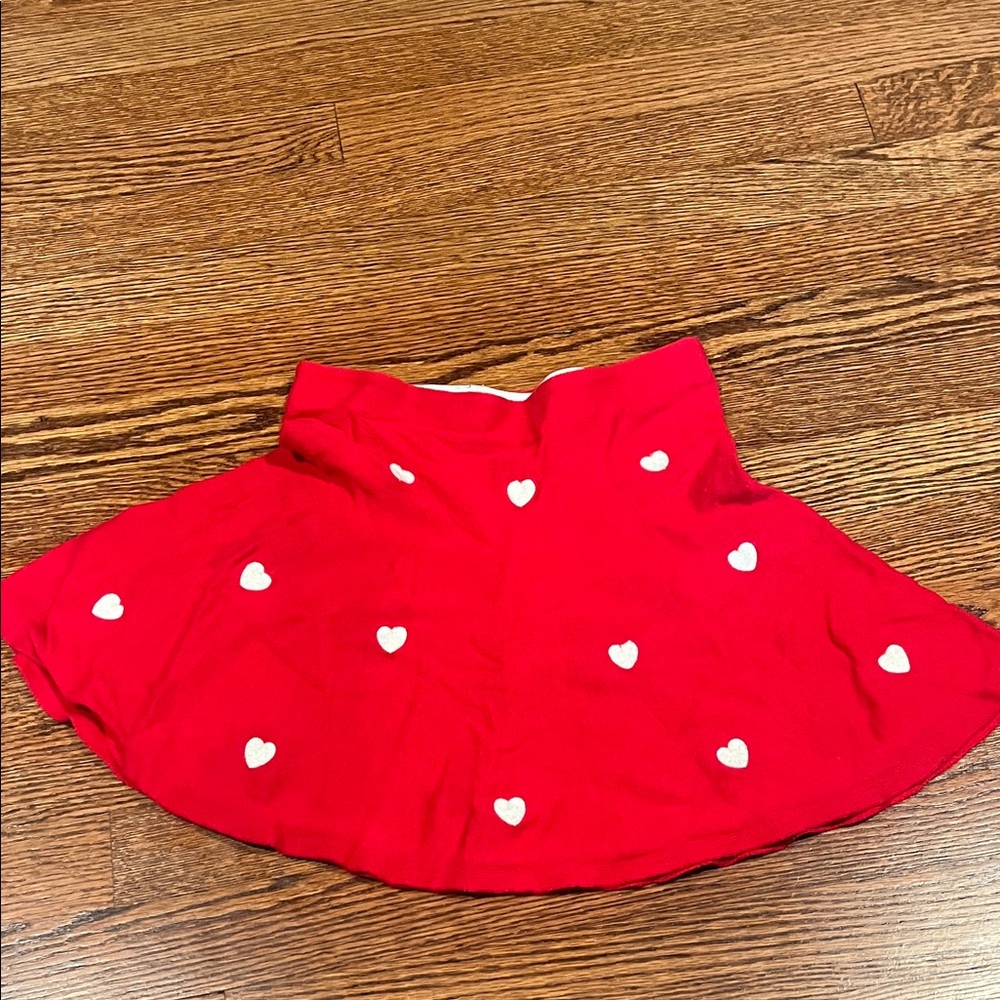 H&M Vibrant Red Skirt with White Details